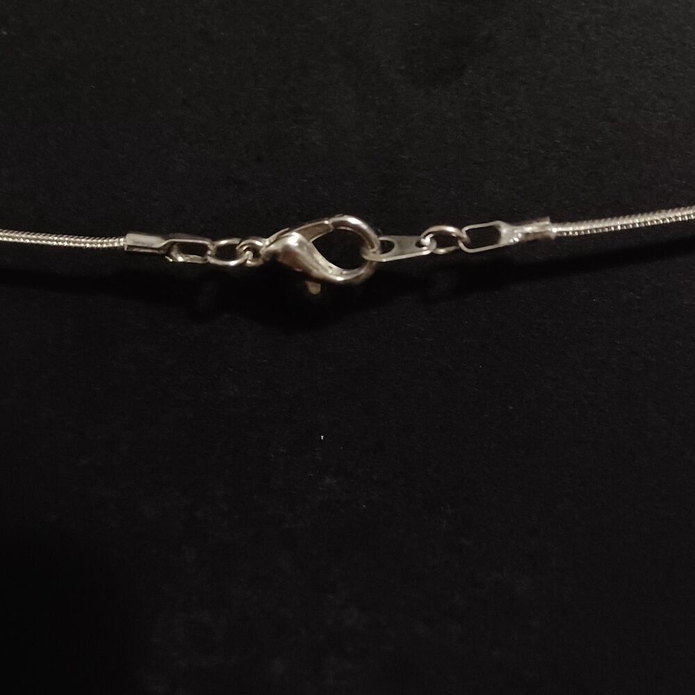 Amethyst Pendant on Silver-Toned Chain, 18" - Picture 3 of 3